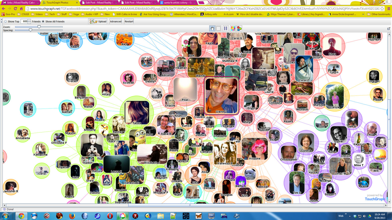 "Touchgraph" of my Facebook friend network
